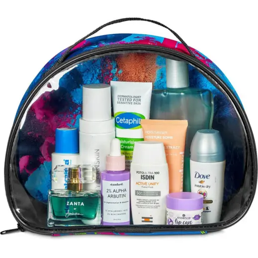 Hoppla Aloe Toiletry Bag With PVC Front Window Items